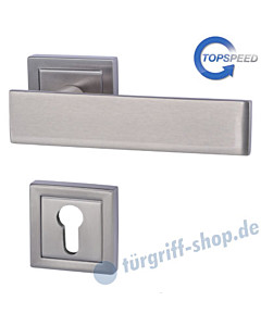 Centurio Square-R quadrat. Rosetten-Halbgarnitur für Haustüren, Top Speed, PZ, 8 mm, GK4, Edelstahlfarbig-matt Südmetall