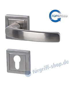 Cintre Square-R quadrat. Rosetten-Halbgarnitur für Haustüren, Top Speed, PZ, 8 mm, GK4, Edelstahl-matt Südmetall