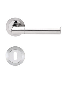 Como Flat Round Rosettengarnitur Edelstahl poliert/matt Griffwelt