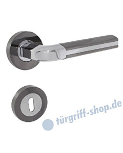 Data 2 Rosettengarnitur Zamak verchromt / schwarz verchromt von Lienbacher