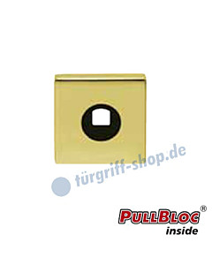 Drückerrosette einzeln PullBloc quadratisch 55x55mm Messing-poliert PVD Scoop