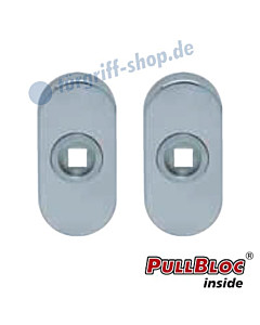 Drückerrosettenpaar PullBloc oval 33x72mm Edelstahl-matt Scoop