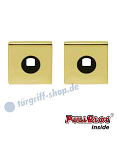 Drückerrosettenpaar PullBloc quadratisch 55x55mm Messing-poliert PVD Scoop