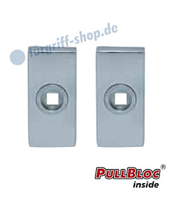 Drückerrosettenpaar PullBloc rechteckig 33x72mm Edelstahl-poliert Scoop