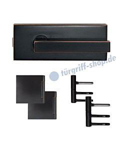 Glastürschloss-Set EGS360Q inkl Bänder und Griffpaar in Antik Bronze Optik von Karcher Design