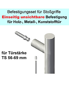 Stoßgriff-Befestigungs-Set | einseitig unsichtbare Befestigung an Holz-, Metall-, Kunststoff-Tür TS 56 - 69 mm Südmetall