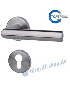 Erika-R Rosetten-Halbgarnitur für Haustüren, Top Speed, Profilzylinder, 8 mm, GK4, Edelstahl-matt Südmetall