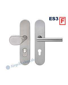 Feuerschutz-Schutzgarnitur ESG685KF Knopf/Drücker Rhodos, KZS, ES3, Edelstahl matt Karcher Design