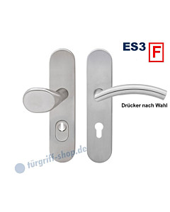 Feuerschutz-Schutzgarnitur ESG685KF Knopf/Drücker nach Wahl, KZS, ES3, Edelstahl matt Karcher
