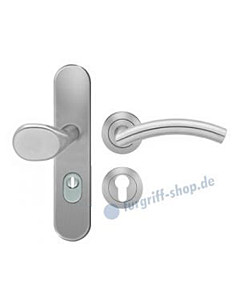 Schutzgarnitur ESGR670K mit KZS Langschild-Rosette | Innengriff nach Wahl | Edelstahl matt Karcher