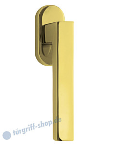 8040 Fenstergriff auf Ovalrosette in PVD Messing-poliert von Scoop