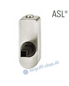 Fenstergriff-Rosette ASL® absprerrbar mit Druckknopf, oval in Alu natureloxiert FSB