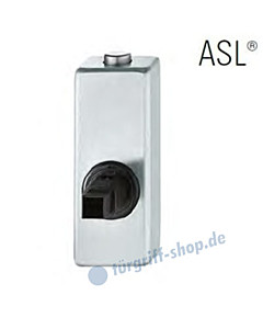 Fenstergriff-Rosette ASL® absperrbar mit Druckknopf, eckig in Edelstahl feinmatt FSB