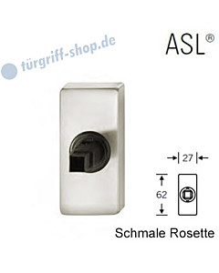 Fenstergriff-Rosette ASL® schmale eckige Rosette 27x62mm | nicht abschließbar | Alu naturfarbig eloxiert von FSB 