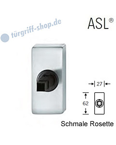 Fenstergriff-Rosette ASL® schmale eckige Rosette 27x62mm | nicht abschließbar | Edelstahl feinmatt von FSB 