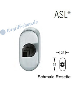 Fenstergriff-Rosette ASL® schmale ovale Rosette 27x62mm | nicht abschließbar | Edelstahl feinmatt von FSB 
