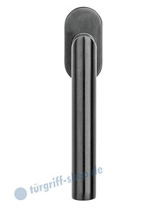 Ferrara Flat Round Fenstergriff PVD Rauchschwarz leicht glänzend von Griffwelt
