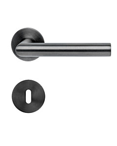 Ferrara Flat Round Rosettengarnitur PVD Tiefschwarz von Griffwelt