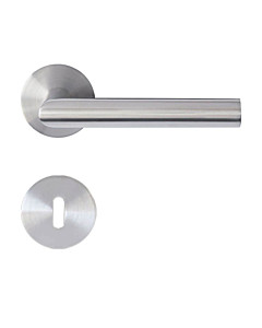 Ferrara Flat Round Rosettengarnitur Edelstahl matt von Griffwelt