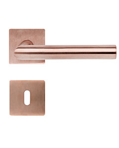 Ferrara Flat Square quadratische Rosettengarnitur PVD Kupfer Griffwelt