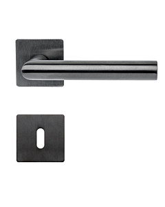 Ferrara Flat Square quadratische Rosettengarnitur PVD Tiefschwarz Griffwelt