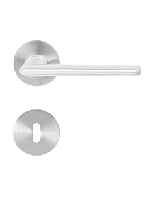 Foggia Flat Round Rosettengarnitur Edelstahl matt von Griffwelt