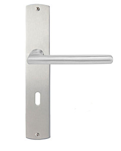 Forli Langschildgarnitur Nickel matt/Edelstahl matt Griffwelt