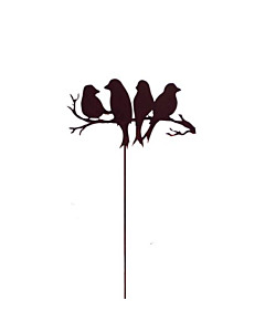 Gartenstecker Vögel auf Stab| Metall gerostet | Höhe 110 cm von Gartenambiente
