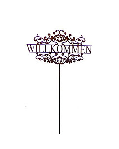 Gartenstecker Nostalgie | Willkommen | Metall gerostet | Höhe 140 cm von Gartenambiente