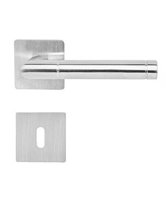 Genua Flat Square Rosettengarnitur Edelstahl matt Griffwelt