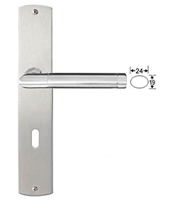 Genua II Langschildgarnitur Nickel matt/Edelstahl poliert/matt Griffwelt
