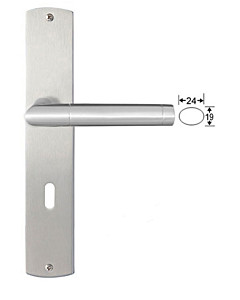 Genua Langschildgarnitur Nickel matt/Edelstahl matt Griffwelt