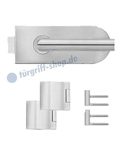 Glastürschloss-Set EGS370 halbrund inkl Bänder und Griffpaar Edelstahl matt von Karcher