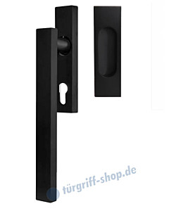 Hebe-/Schiebetürgriff-Set EHSSET52Q PZ, Innenschild PZ 69 mm, außen Muschel, Vierkantstift 10/9 mm, Kosmos schwarz Karcher Design