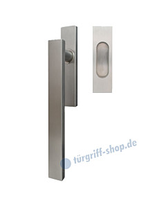Hebe-/Schiebetürgriff-Set EHSSET52Q UN, Innenschild ungelocht, außen Muschel, Vierkantstift 10/9 mm, Edelstahl matt Karcher