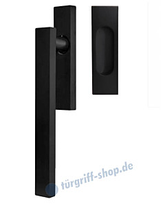 Hebe-/Schiebetürgriff-Set EHSSET52Q UN, Innenschild ungelocht, außen Muschel, Vierkantstift 10/9 mm, Kosmos schwarz Karcher Design