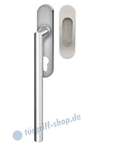 Hebe-/Schiebetürgriff-Set EHSSET28 PZ, Innenschild PZ 69 mm, außen Griffmuschel, Vierkantstift 10/9 mm, Edelstahl matt Karcher Design