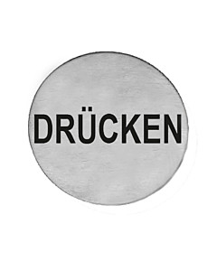 Hinweisschild Drücken | selbstklebend | Edelstahl matt von Griffwelt