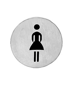 Hinweisschild Frau | selbstklebend | Edelstahl matt von Griffwelt