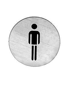 Hinweisschild Mann | selbstklebend | Edelstahl matt von Griffwelt