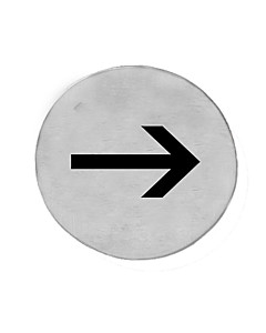 Hinweisschild Pfeil| selbstklebend | Edelstahl matt von Griffwelt