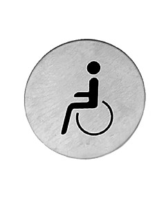 Hinweisschild Rollstuhl | selbstklebend | Edelstahl matt von Griffwelt