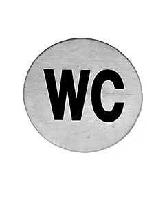 Hinweisschild WC | selbstklebend | Edelstahl matt von Griffwelt