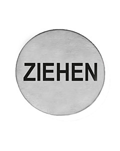 Hinweisschild Ziehen | selbstklebend | Edelstahl matt von Griffwelt