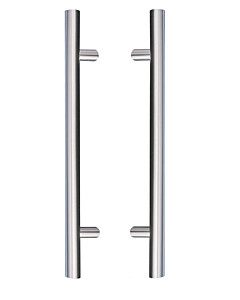 Impero Stossgriffpaar für Glastüren, DM 30 mm in 3 Längen inkl. Befestigung, Edelstahl Feinschliff von ABP-Beyerle