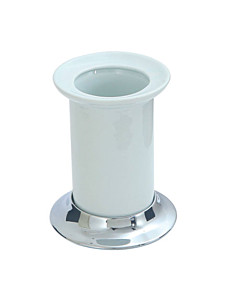 Behälter für Zahnbürsten K-4001 in Chrom / Porzellan weiß Karan Beschläge