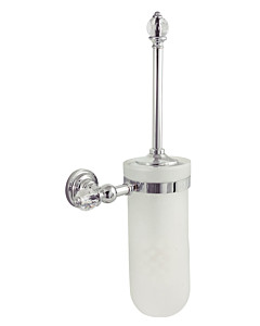WC-Bürstengarnitur K-604 in Chrom / facettierte Glaskugel / satiniertes Glas Karan Beschläge