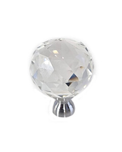 Möbelknopf Kristall 001 Transparent/Chrom von Karan Beschläge