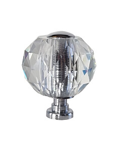 Möbelknopf Kristall 002 Transparent/Chrom von Karan Beschläge