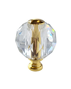 Möbelknopf Kristall 002 Transparent/Goldfarbig von Karan Beschläge